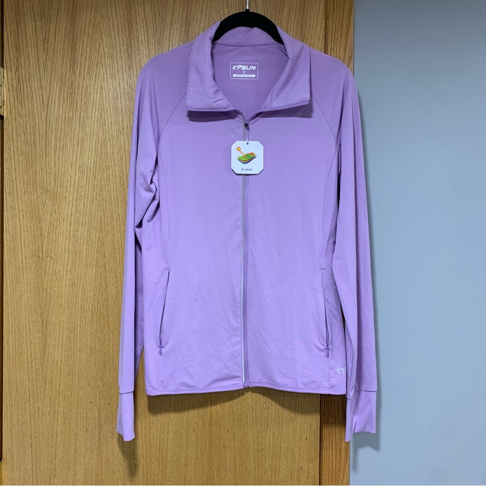 Purple Lightweight Full Zip Sweater - Size Small